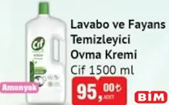 CİF LAVABO VE FAYANS TEMİZLEYİCİ OVMA KREMİ